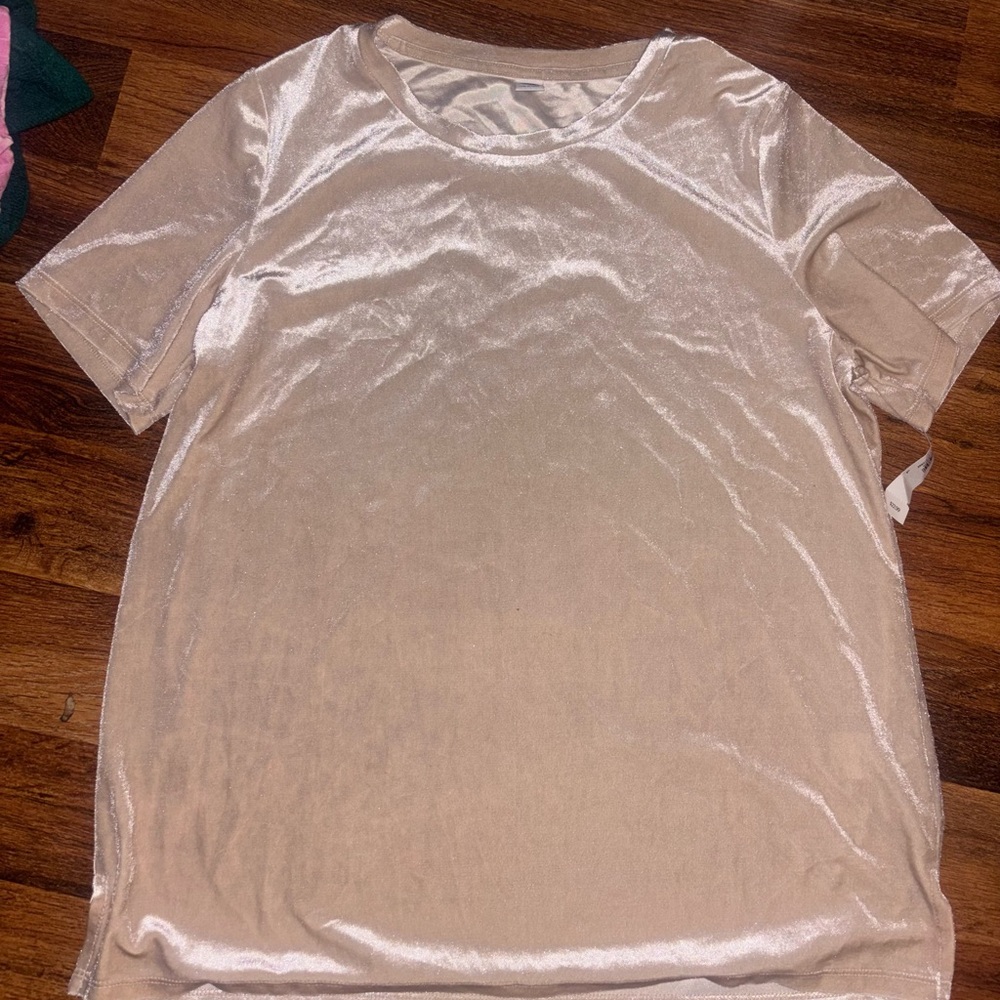 Old Navy Shimmer Velvet Short-Sleeve Top - Light Pink